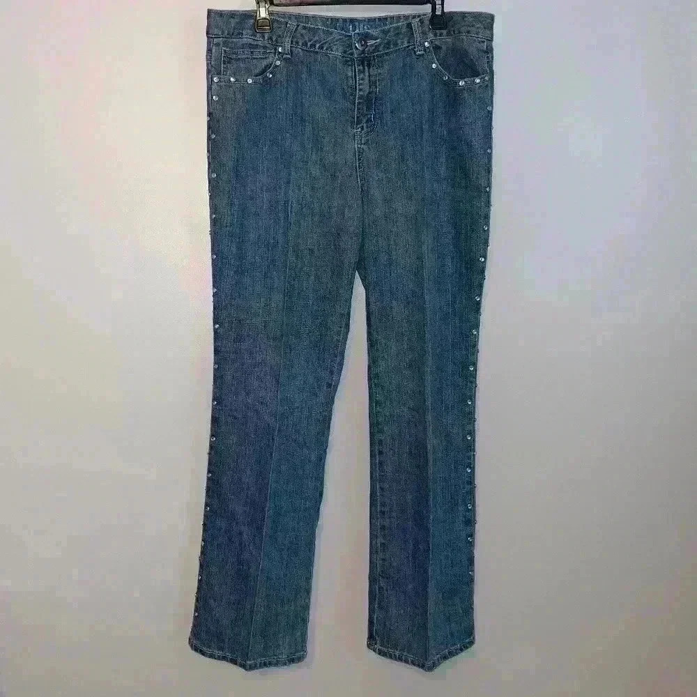 Vintage Early 90's Rhinestone Studded Blues Blues Jeans Size 14